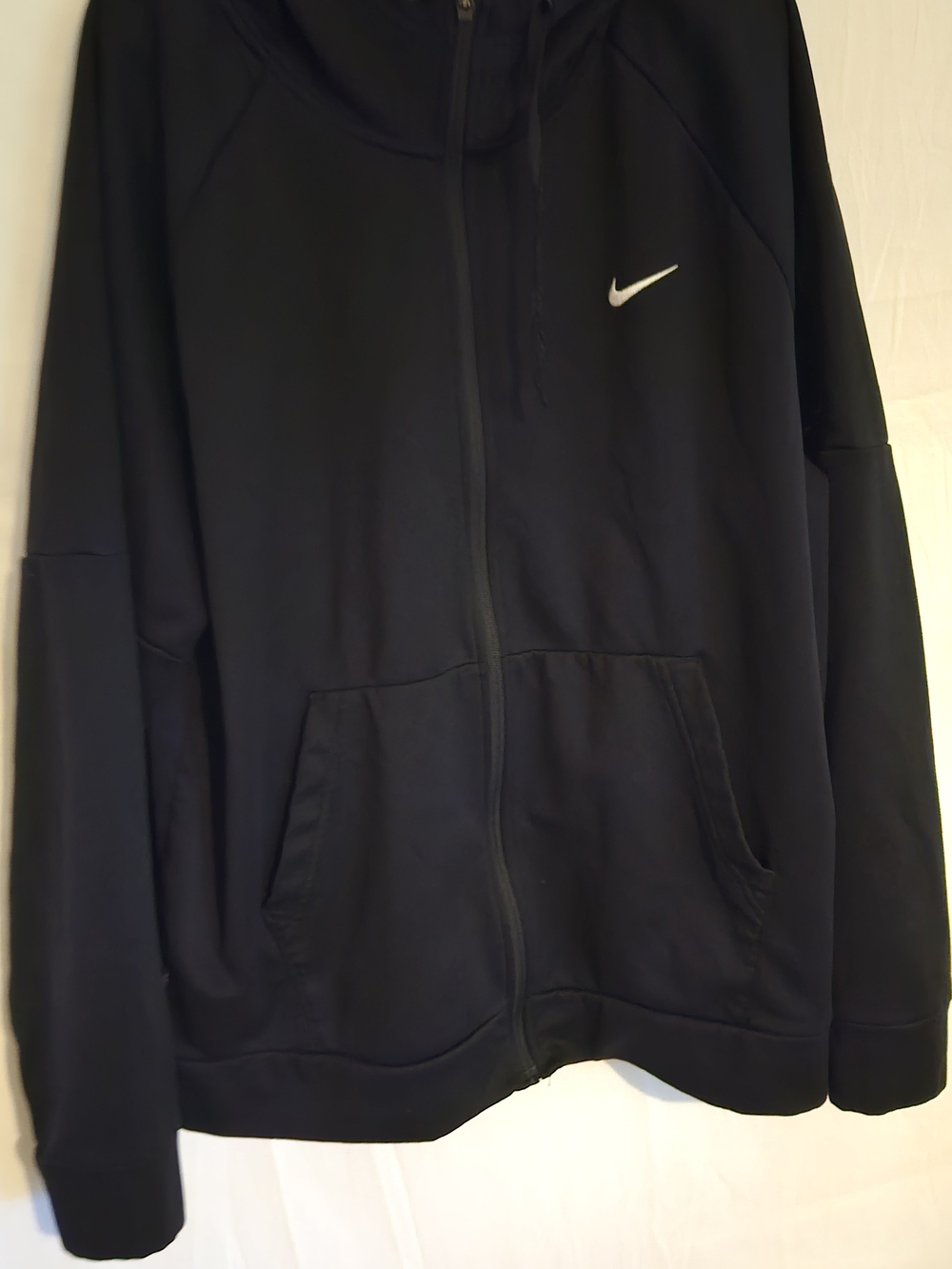 #4 Nike Men's Black Full-Zip Performance Hoodie Jacket with White Swoosh